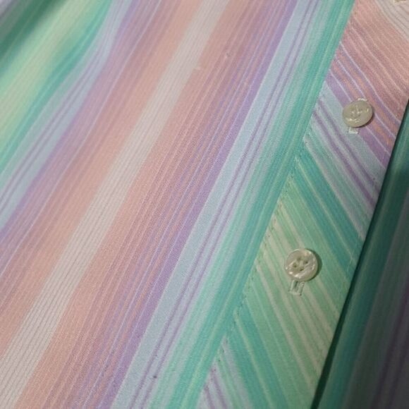 Vintage 60s Schrader Sport NY Pastel Striped Casual House Dress - Picture 12 of 13